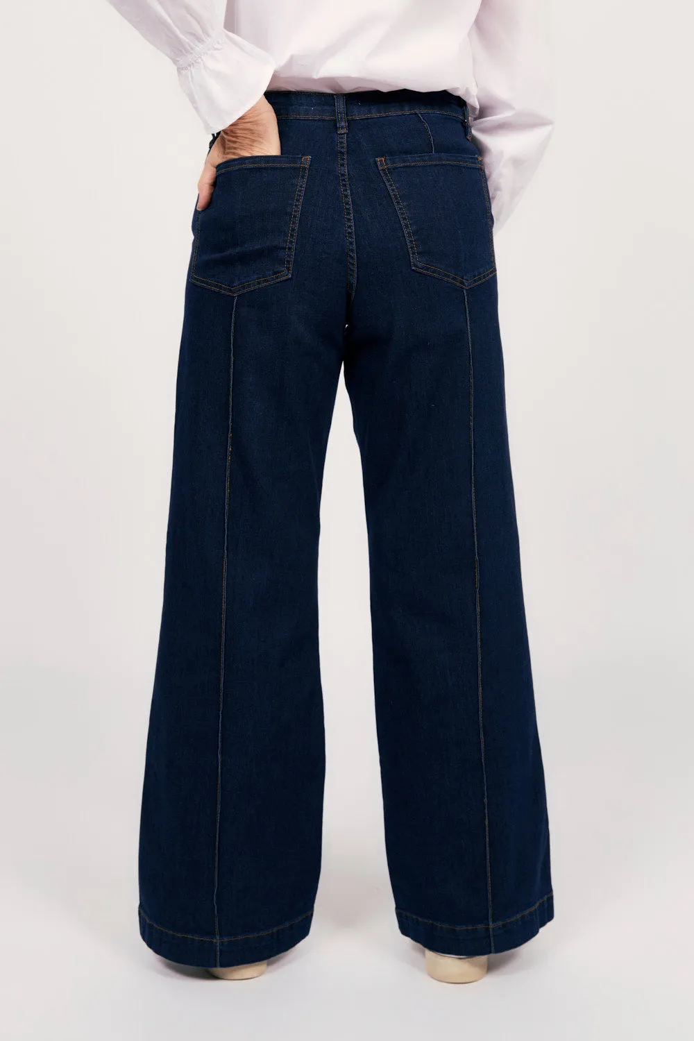 Adrift Denim Wide Leg Jeans in Dark Wash