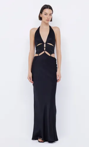 ALABAMA HALTER DRESS - BLACK