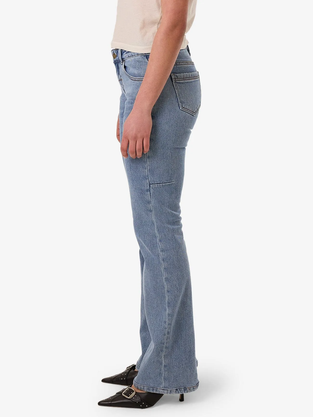 Alicia Low Rise Stretch Bootcut Jean - Vintage Stone Blue
