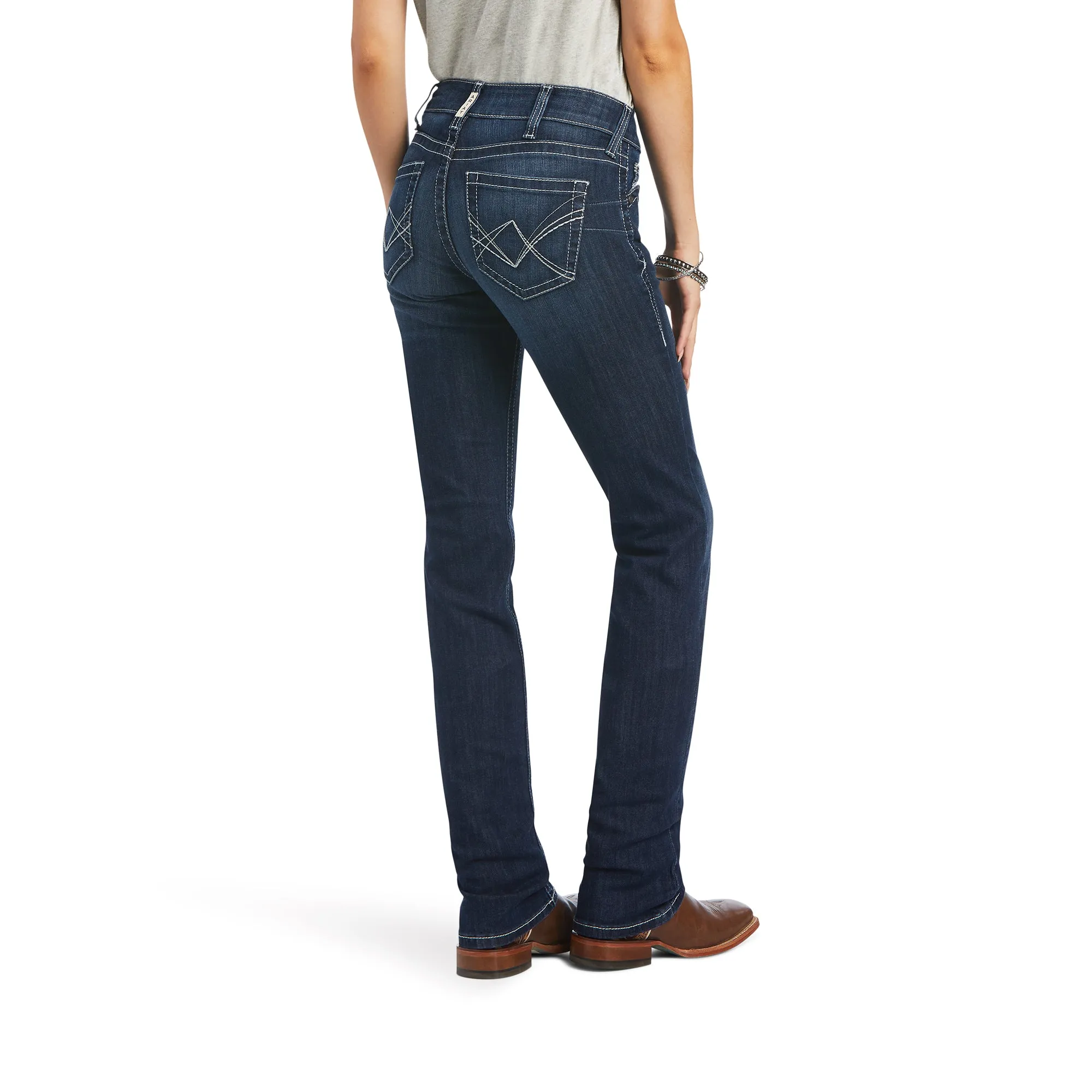Ariat Ladies 10040797 R.E.A.L. Mid Rise Clarissa Straight Jeans