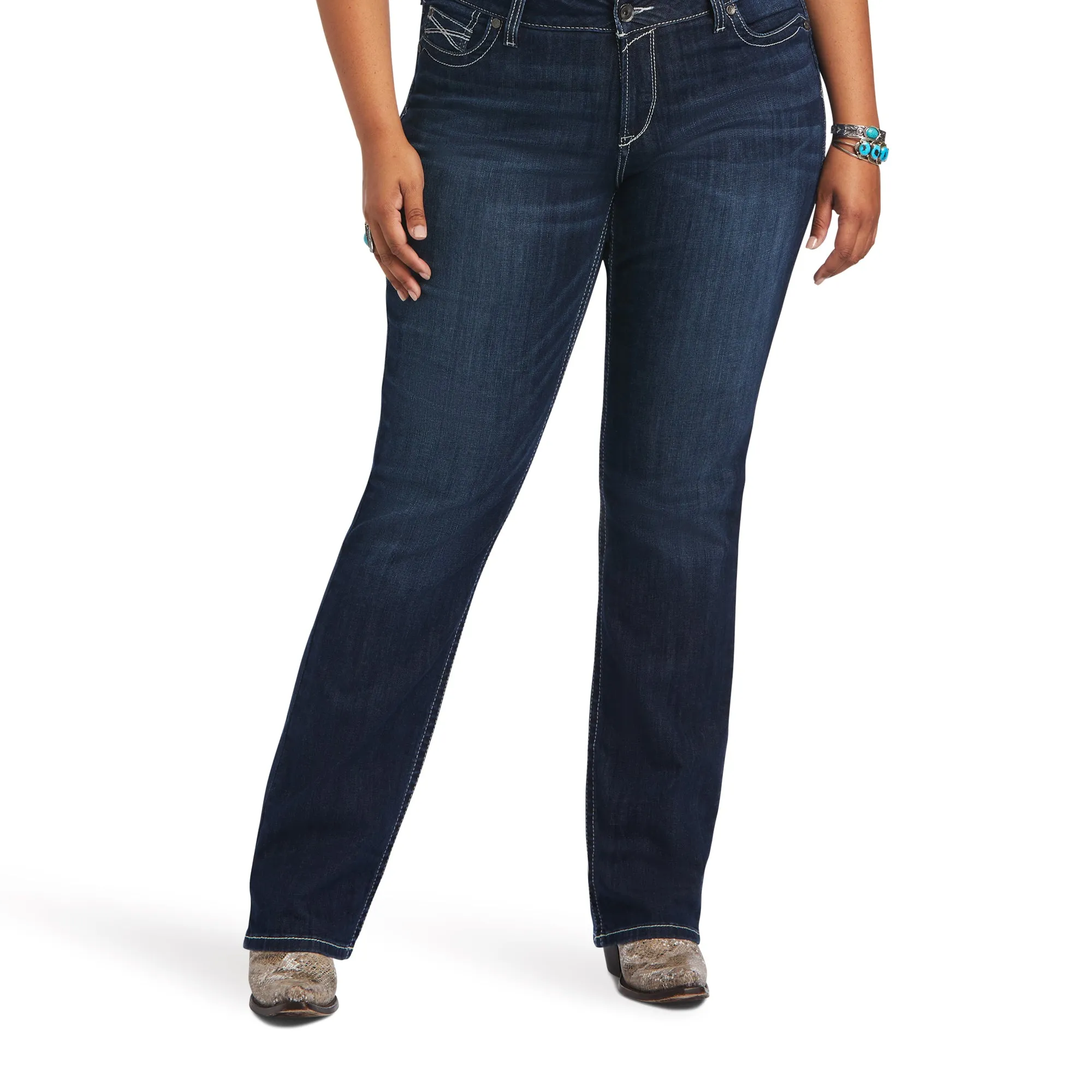Ariat Ladies 10040797 R.E.A.L. Mid Rise Clarissa Straight Jeans