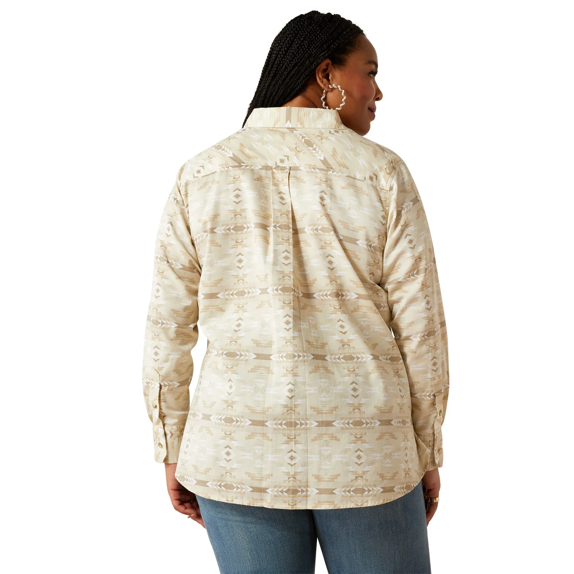 Ariat Ladies Billie Jean Western Shirt in Sandstone Southwest Print 10055214