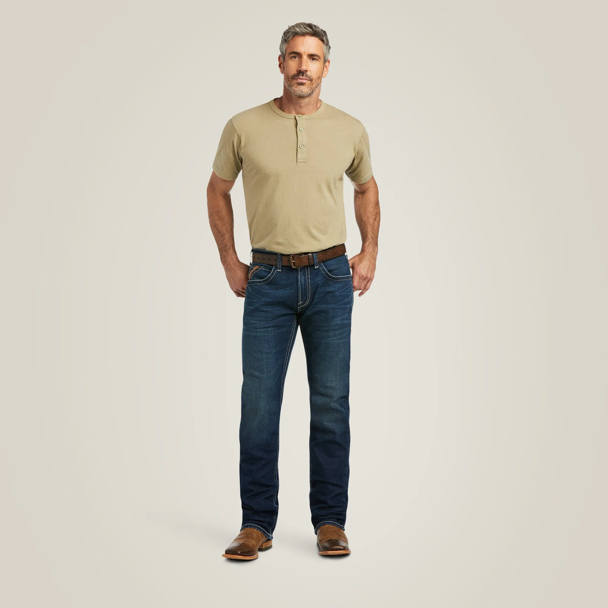 Ariat MEN'S M5 Straight Stretch Remming Stackable Straight Leg Jeans in Ford 10040746