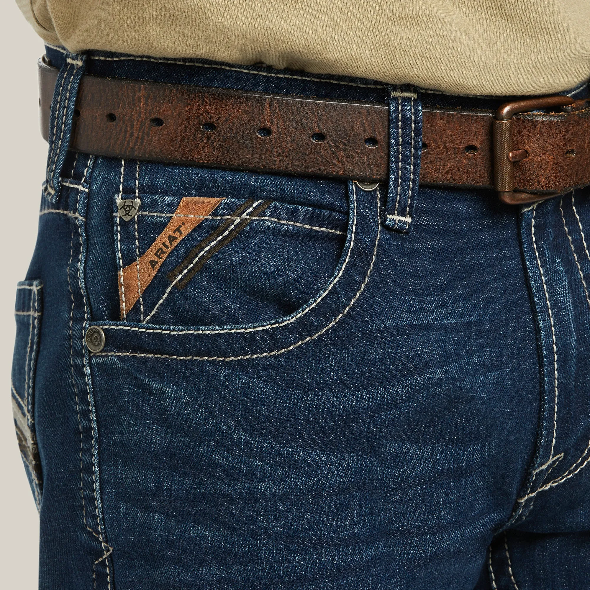 Ariat MEN'S M5 Straight Stretch Remming Stackable Straight Leg Jeans in Ford 10040746