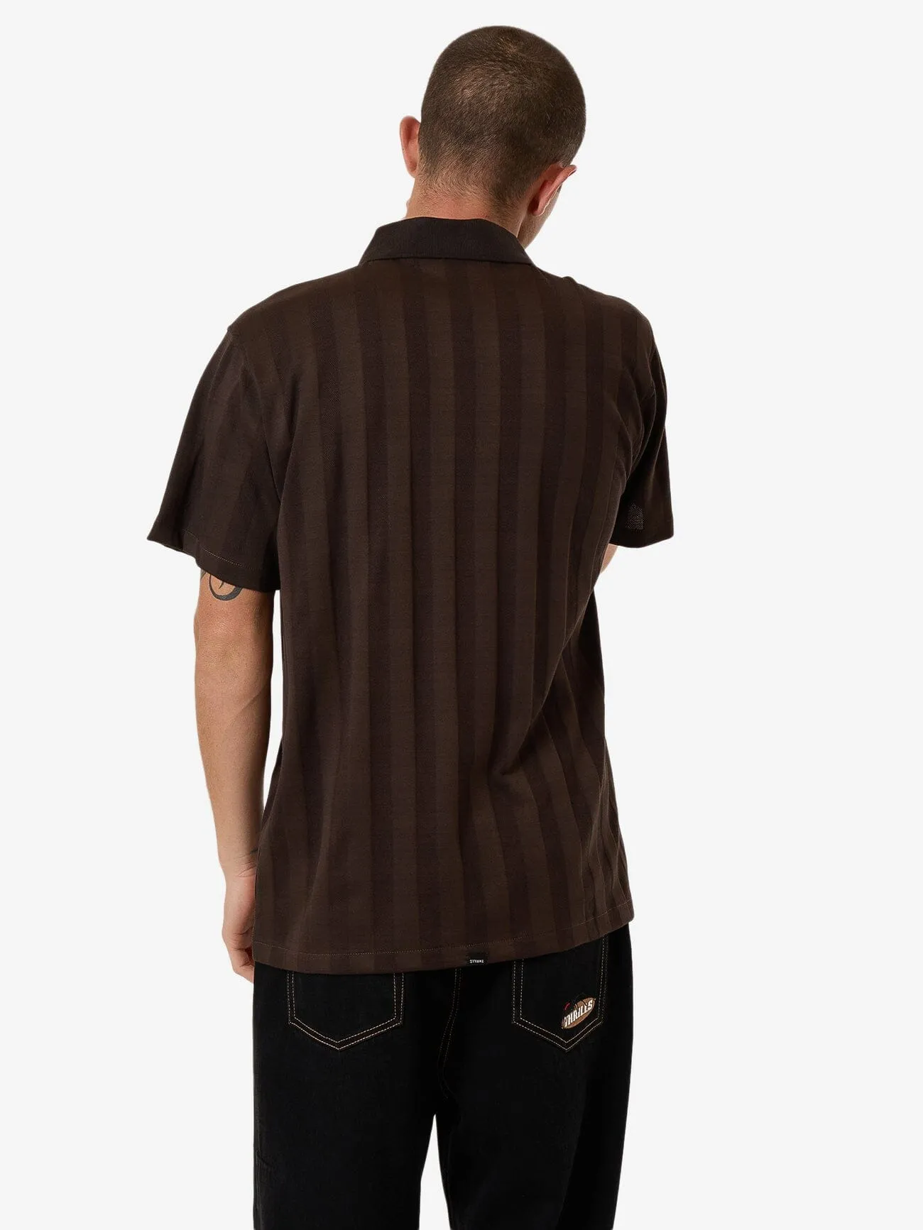 Arts & Industrial Quarter Zip Polo - Postal Brown