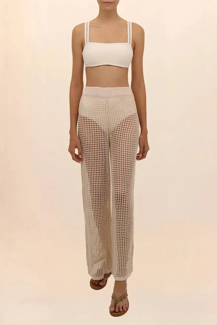 BEIGE SUNSET CROCHET PANTS