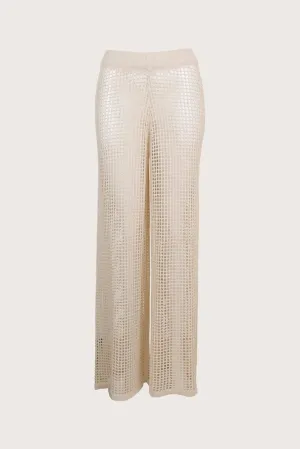 BEIGE SUNSET CROCHET PANTS