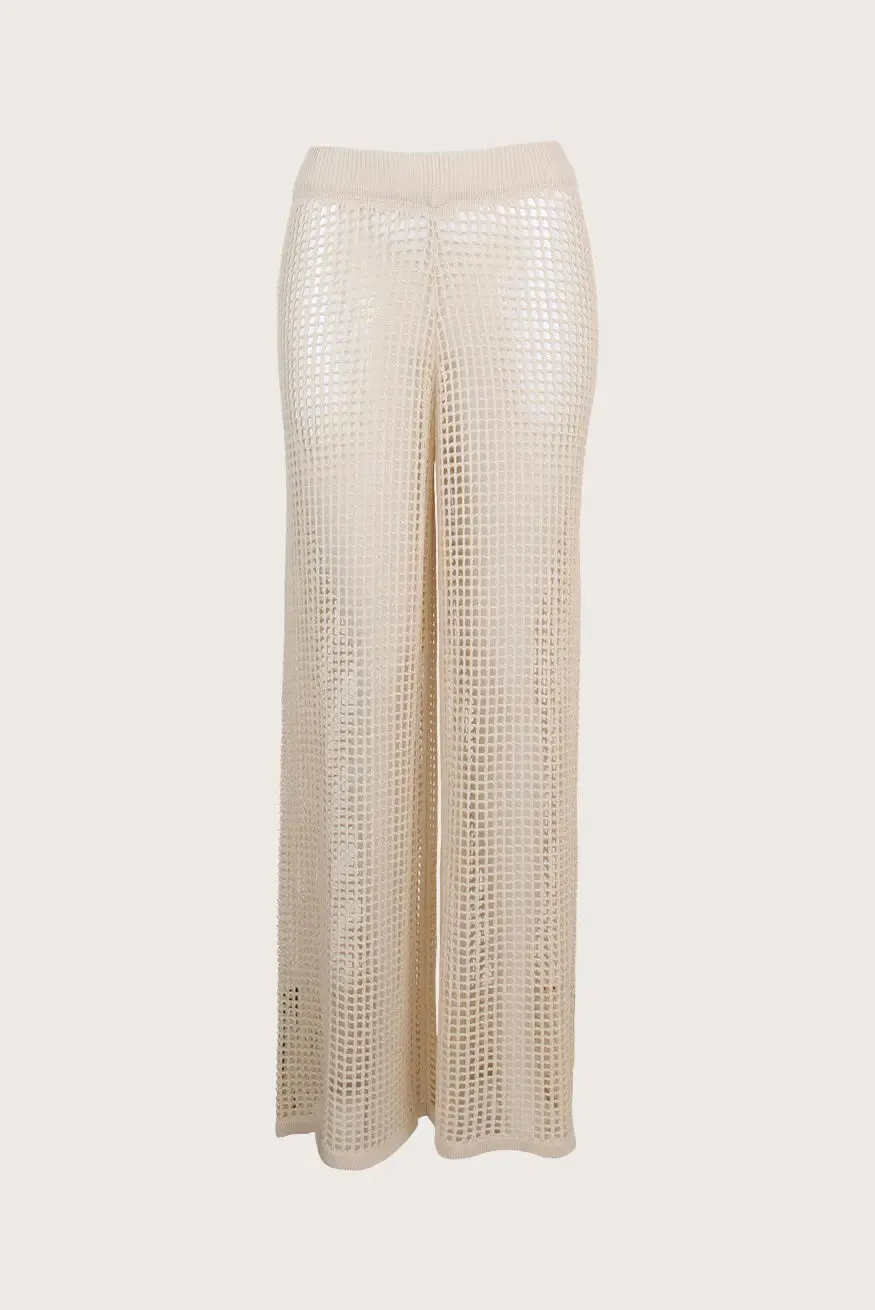 BEIGE SUNSET CROCHET PANTS