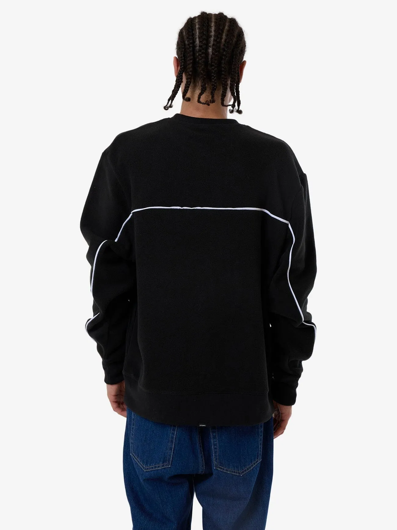 Believe Oversize Polar Fleece Crew - Black