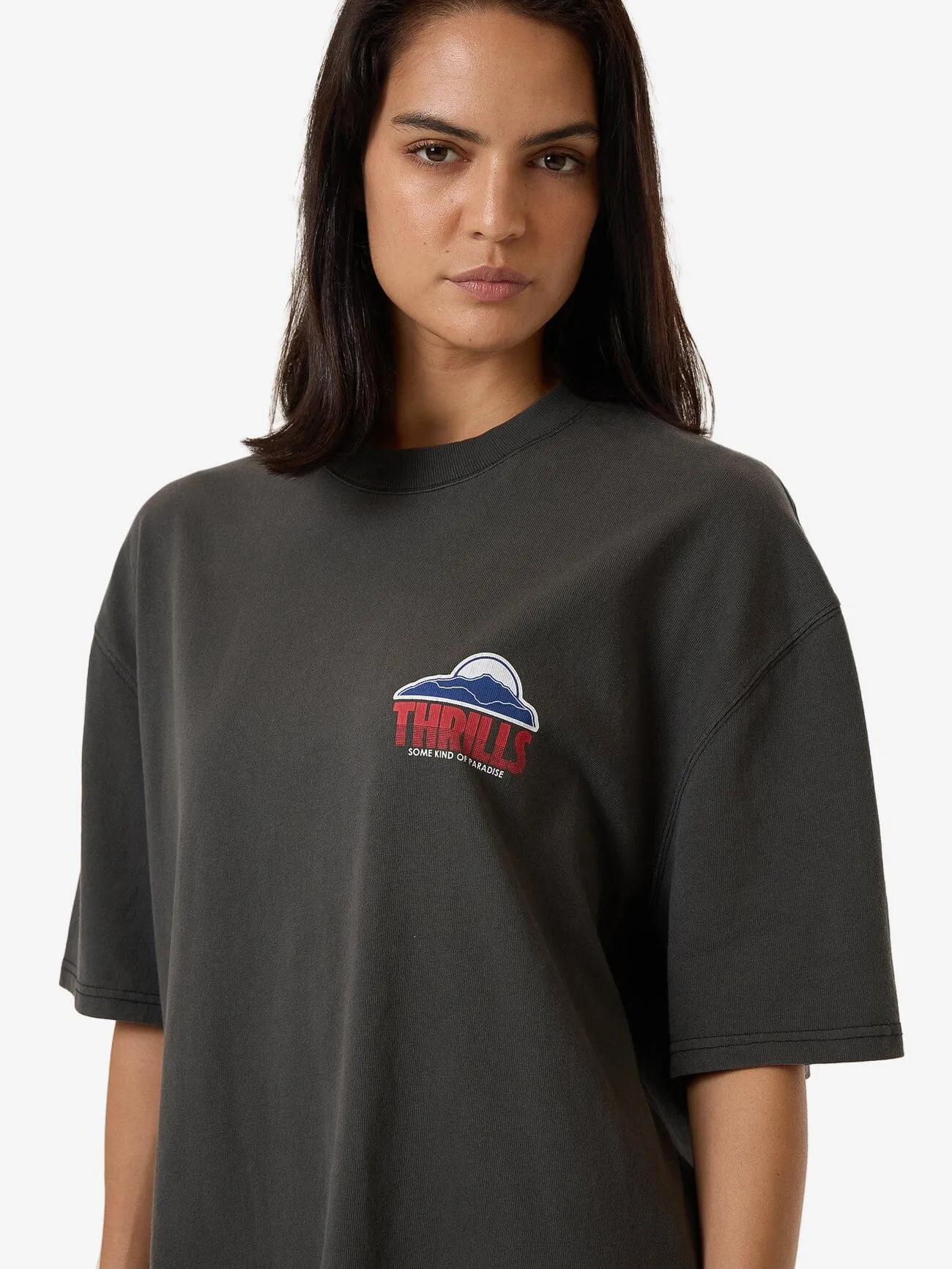 Beyond The Hills Oversized Tee - Merch Black