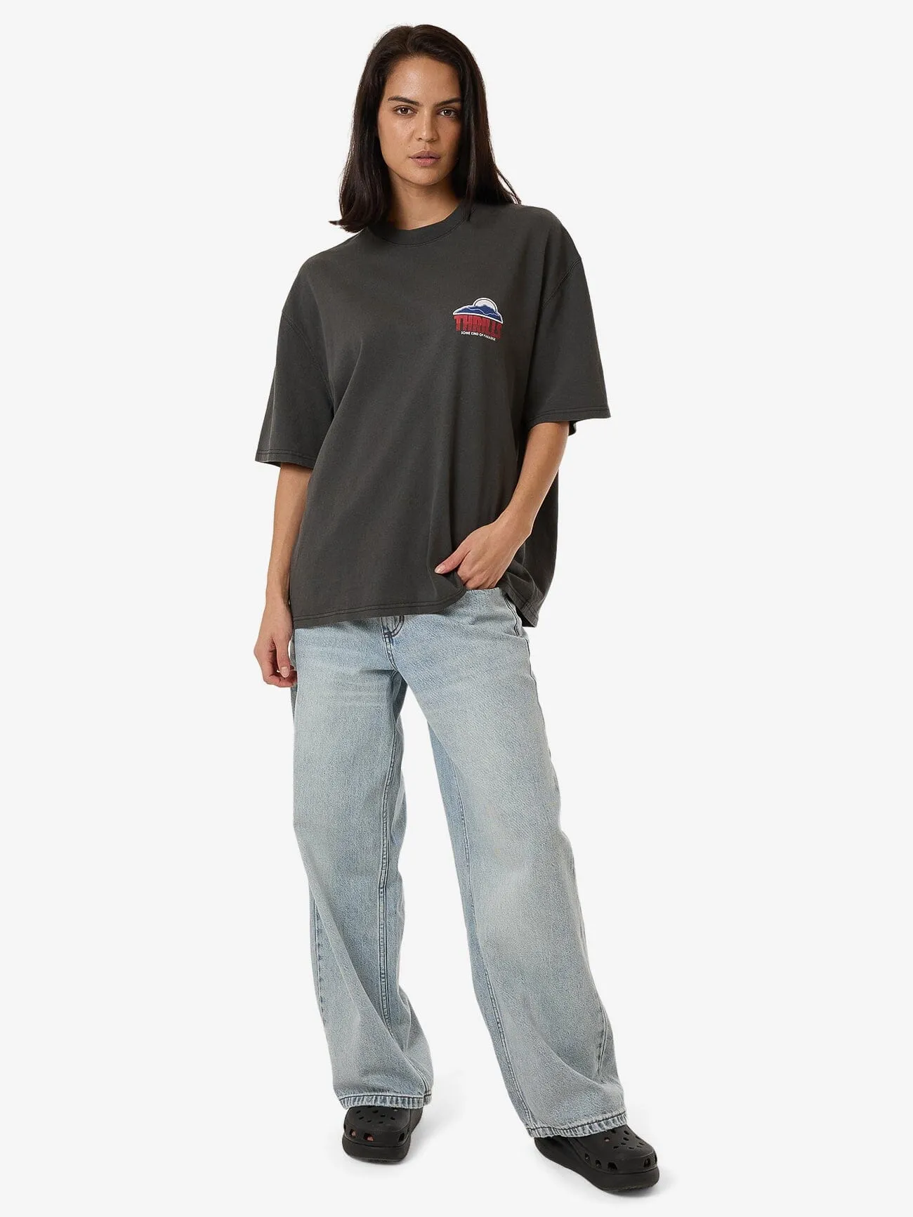 Beyond The Hills Oversized Tee - Merch Black