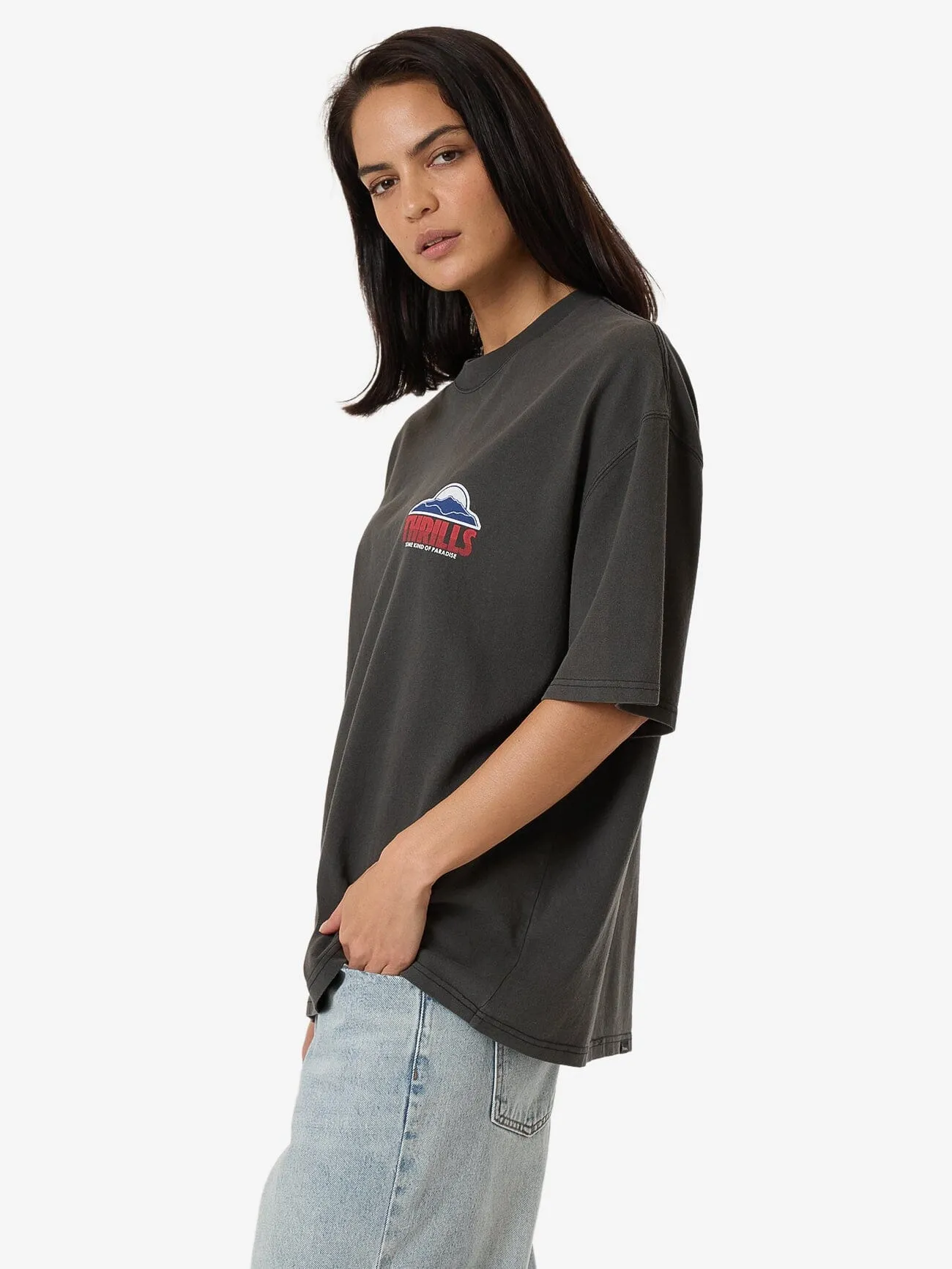 Beyond The Hills Oversized Tee - Merch Black