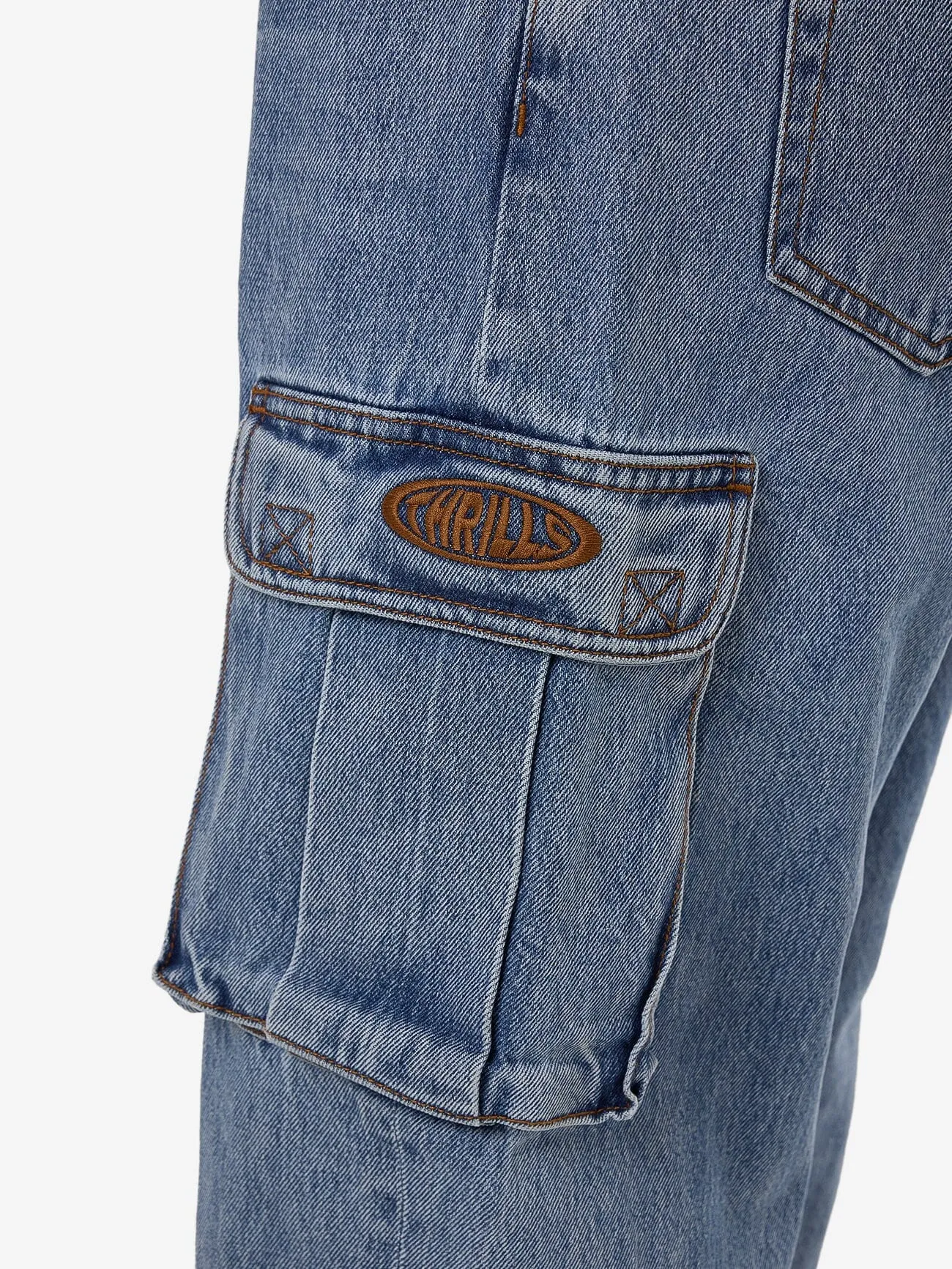 Big Slacker Denim Cargo Jean - Vintage Stone Blue