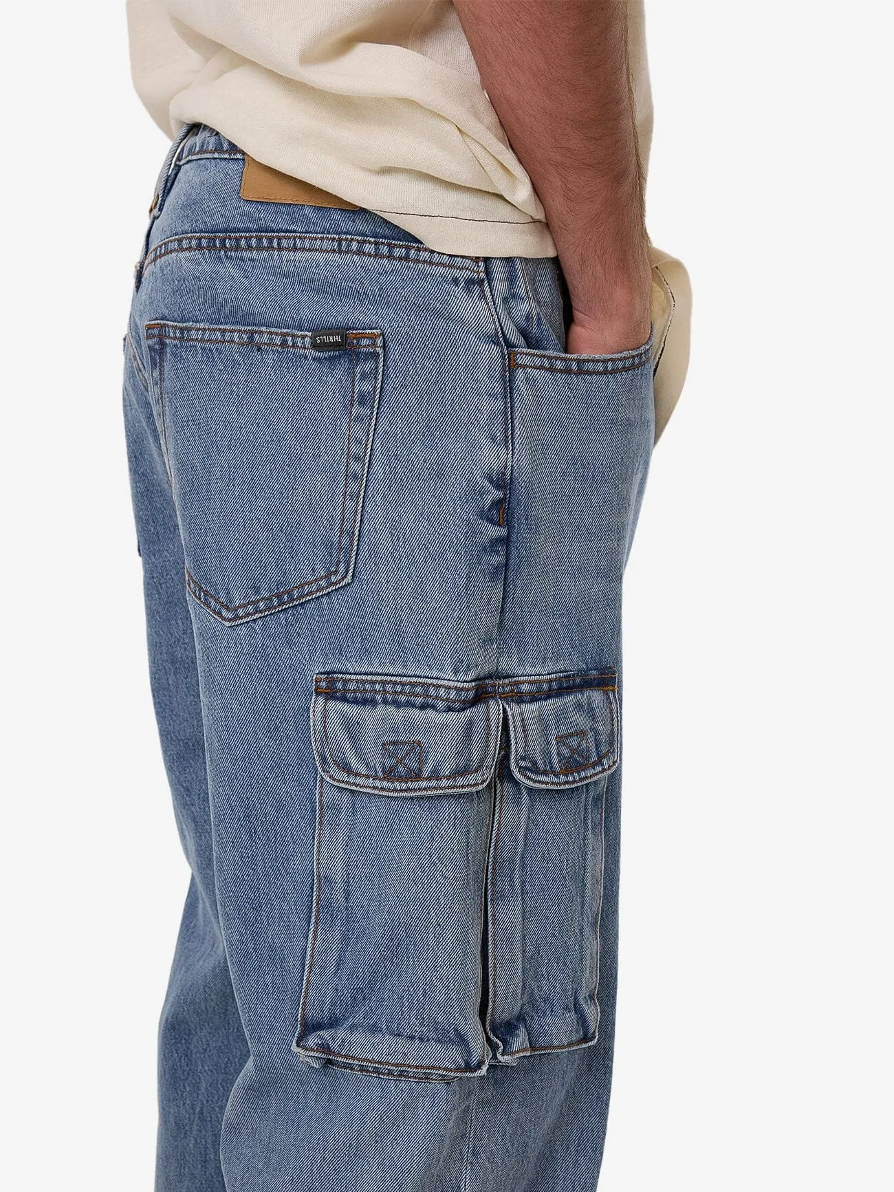 Big Slacker Denim Cargo Jean - Vintage Stone Blue