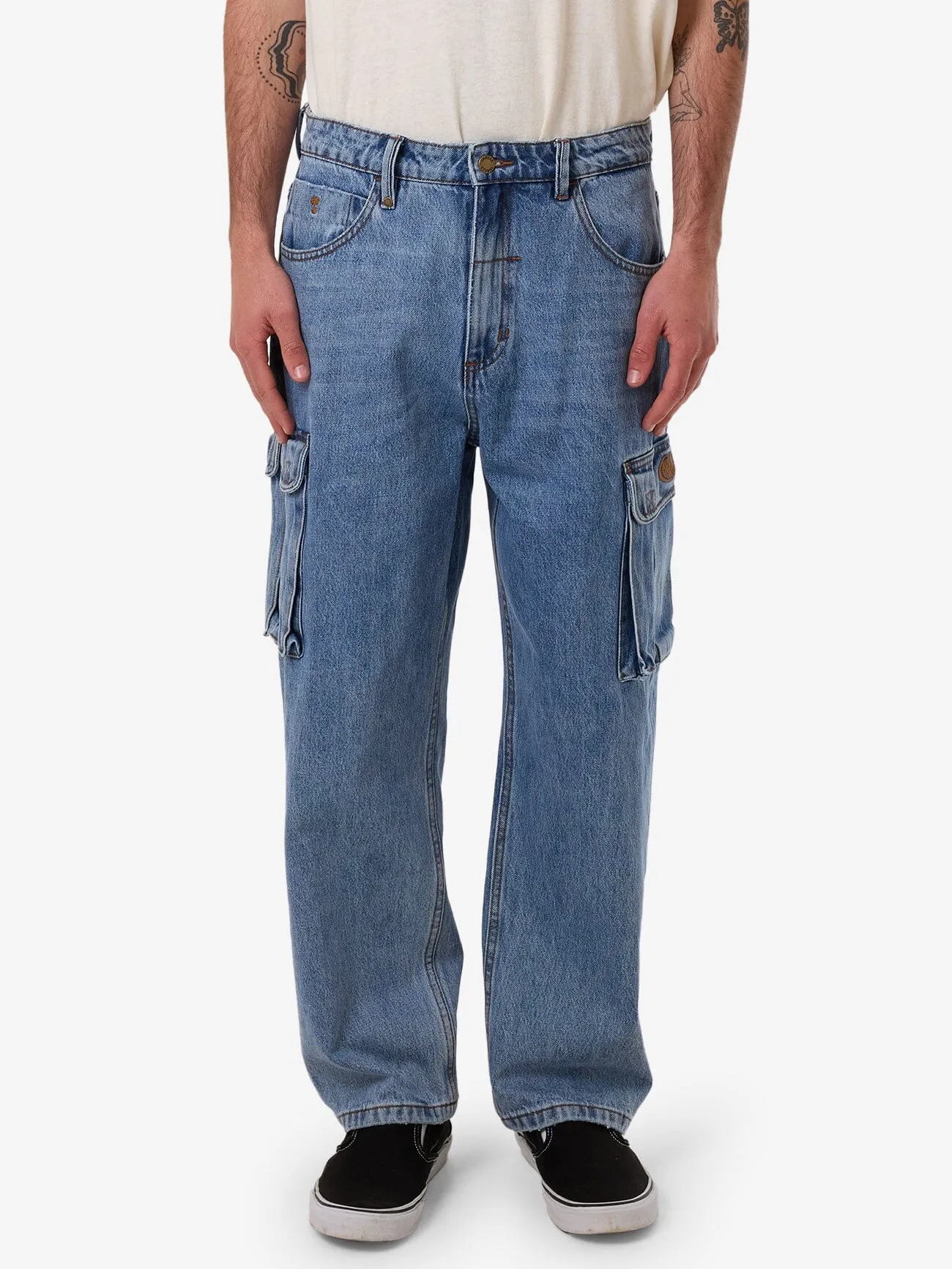 Big Slacker Denim Cargo Jean - Vintage Stone Blue