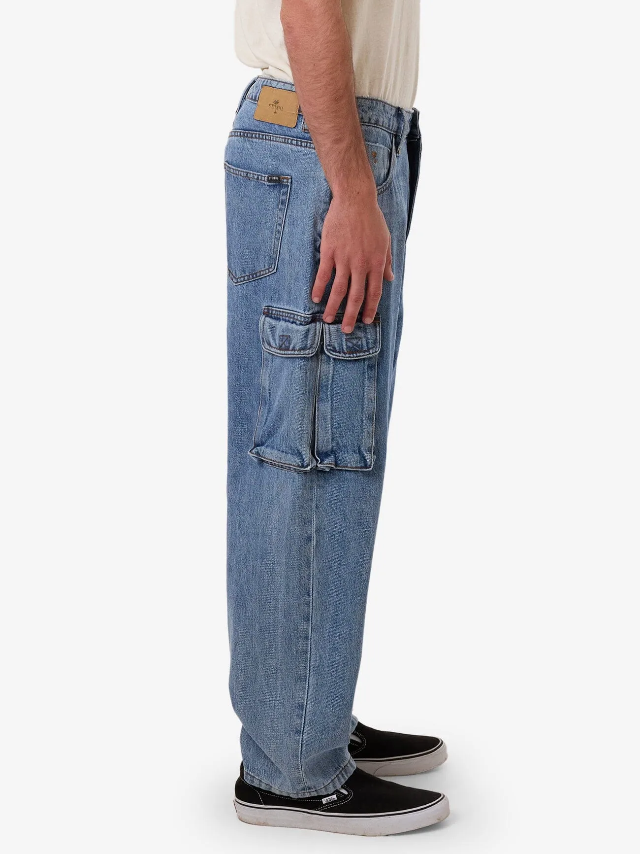 Big Slacker Denim Cargo Jean - Vintage Stone Blue