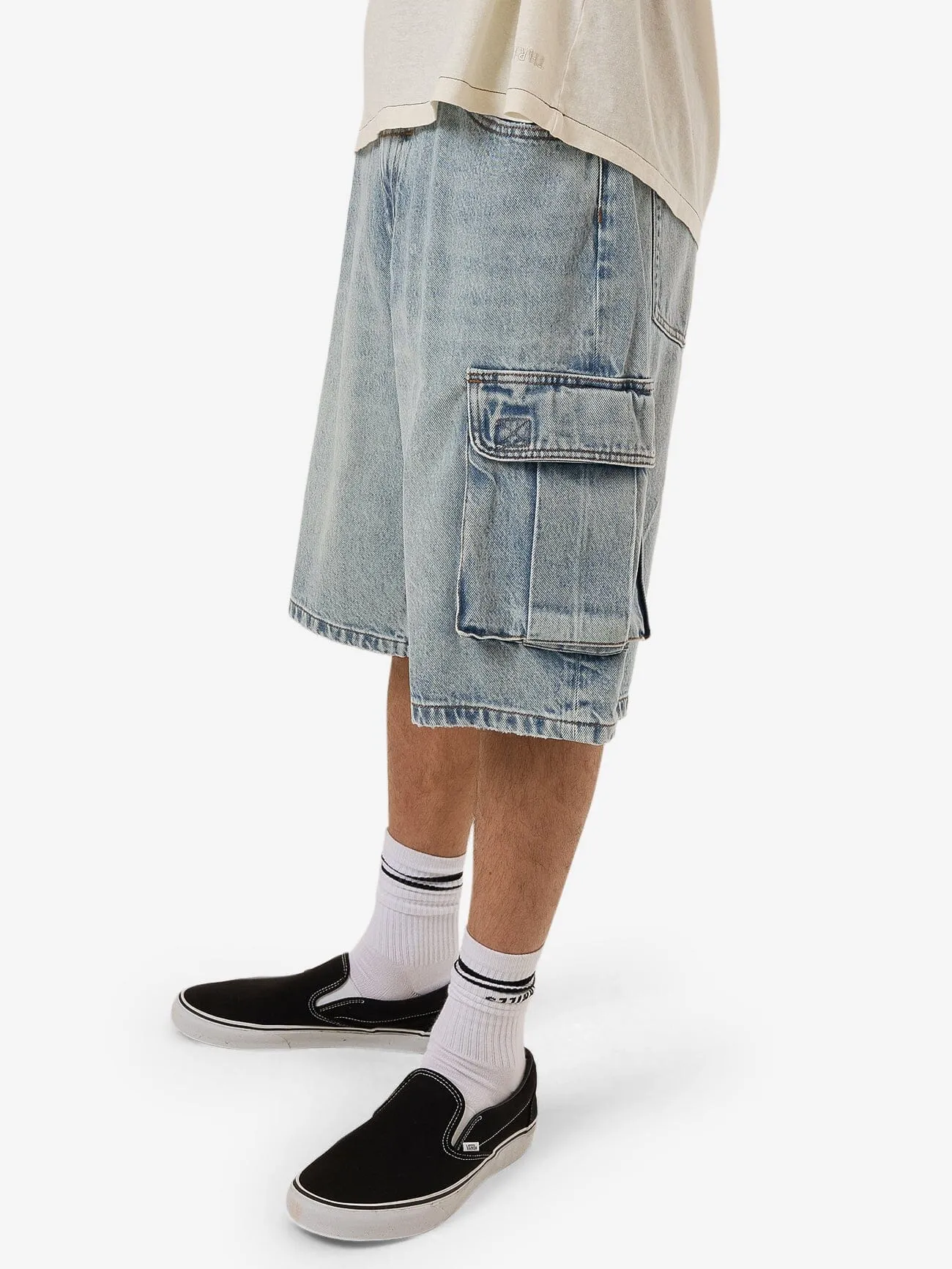 Big Slacker Denim Cargo Short - Tainted Blue