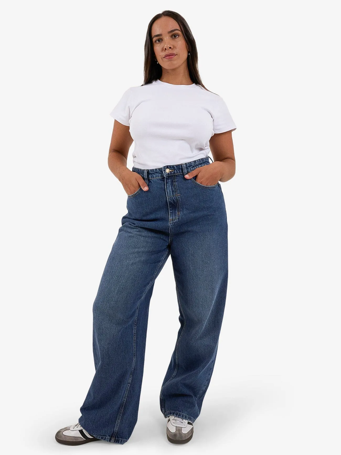 Billie High Rise Baggy Jean - Roadhouse Blue