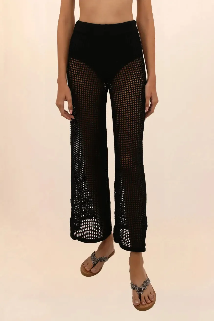 BLACK SUNSET CROCHET PANTS