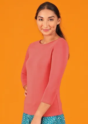 Boat Neck Top Rose Pink