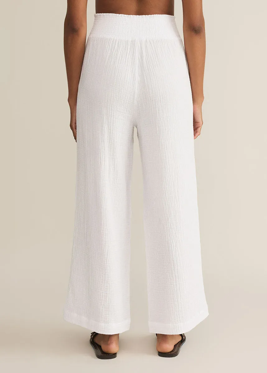 Cassidy Gauze Full Length Pant - White