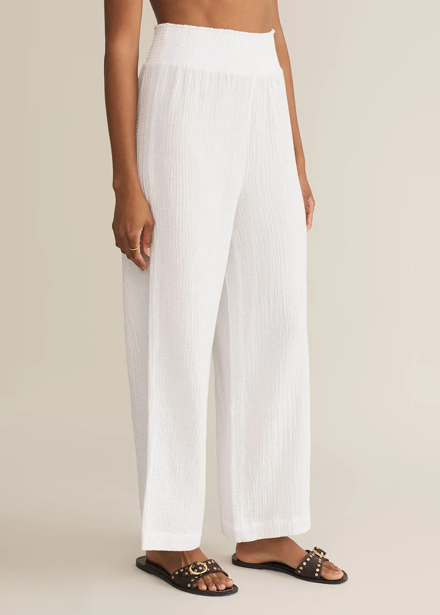 Cassidy Gauze Full Length Pant - White