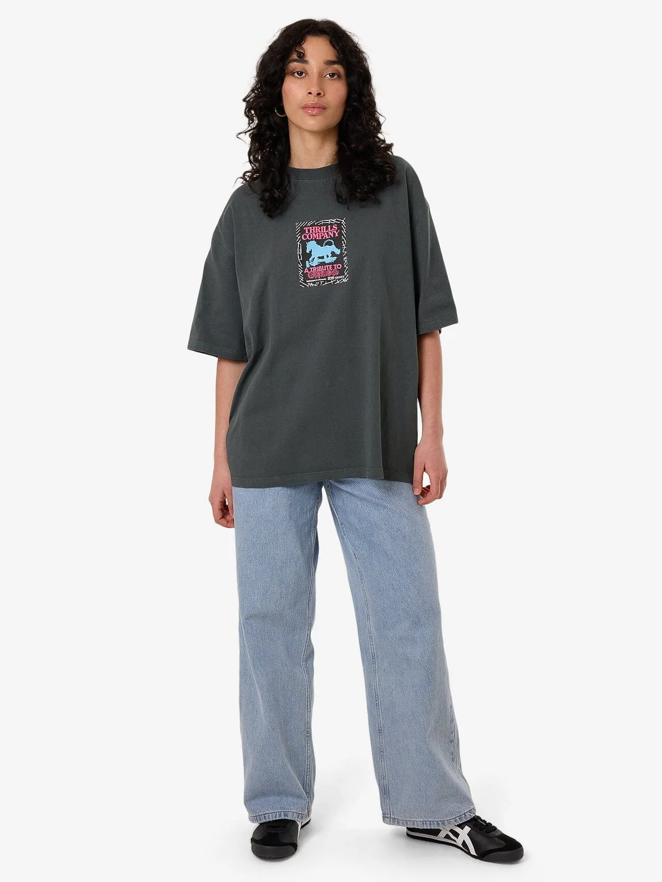 Chain of Formation Oversized Tee - Charcoal Blue