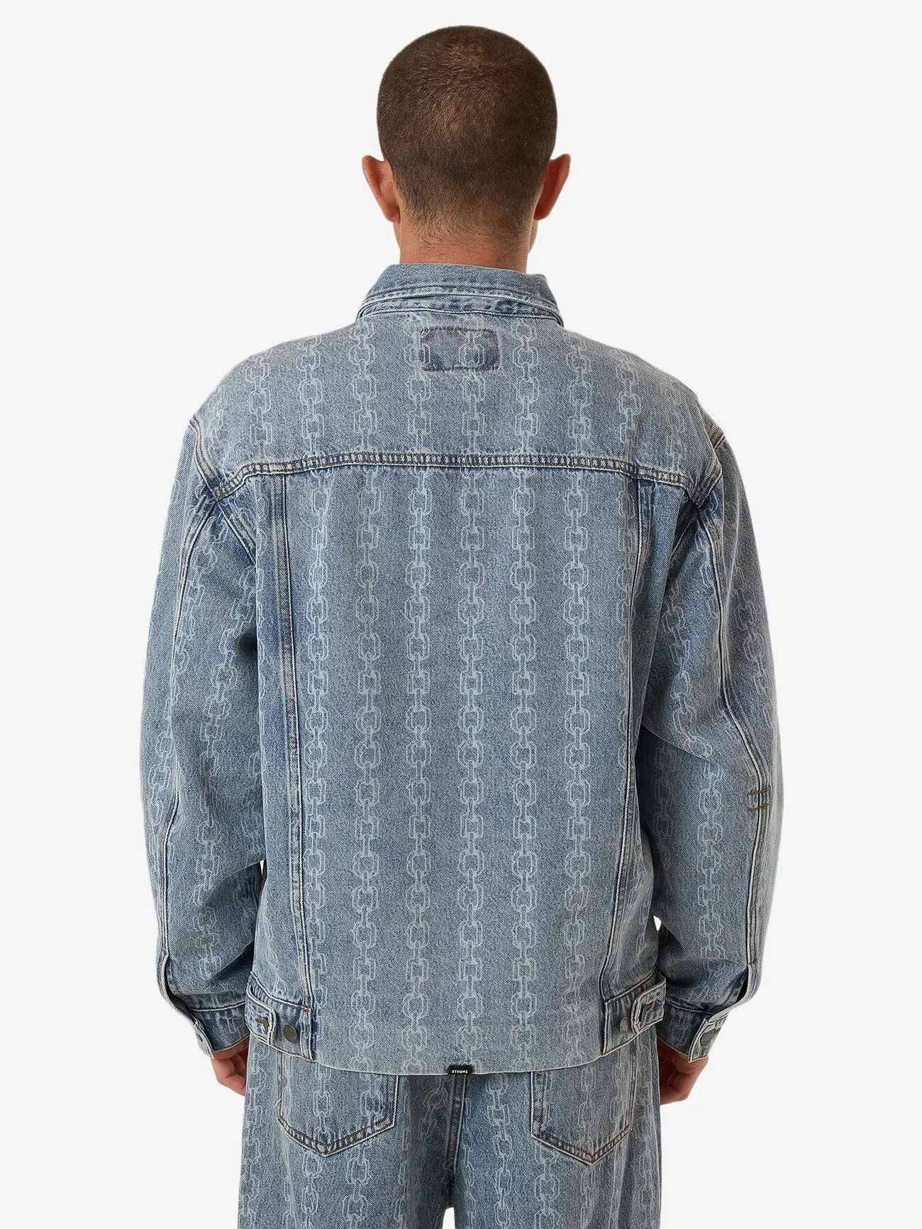 Chain Reaction Canyon Oversized Denim Jacket - Faded Rinse Indigo