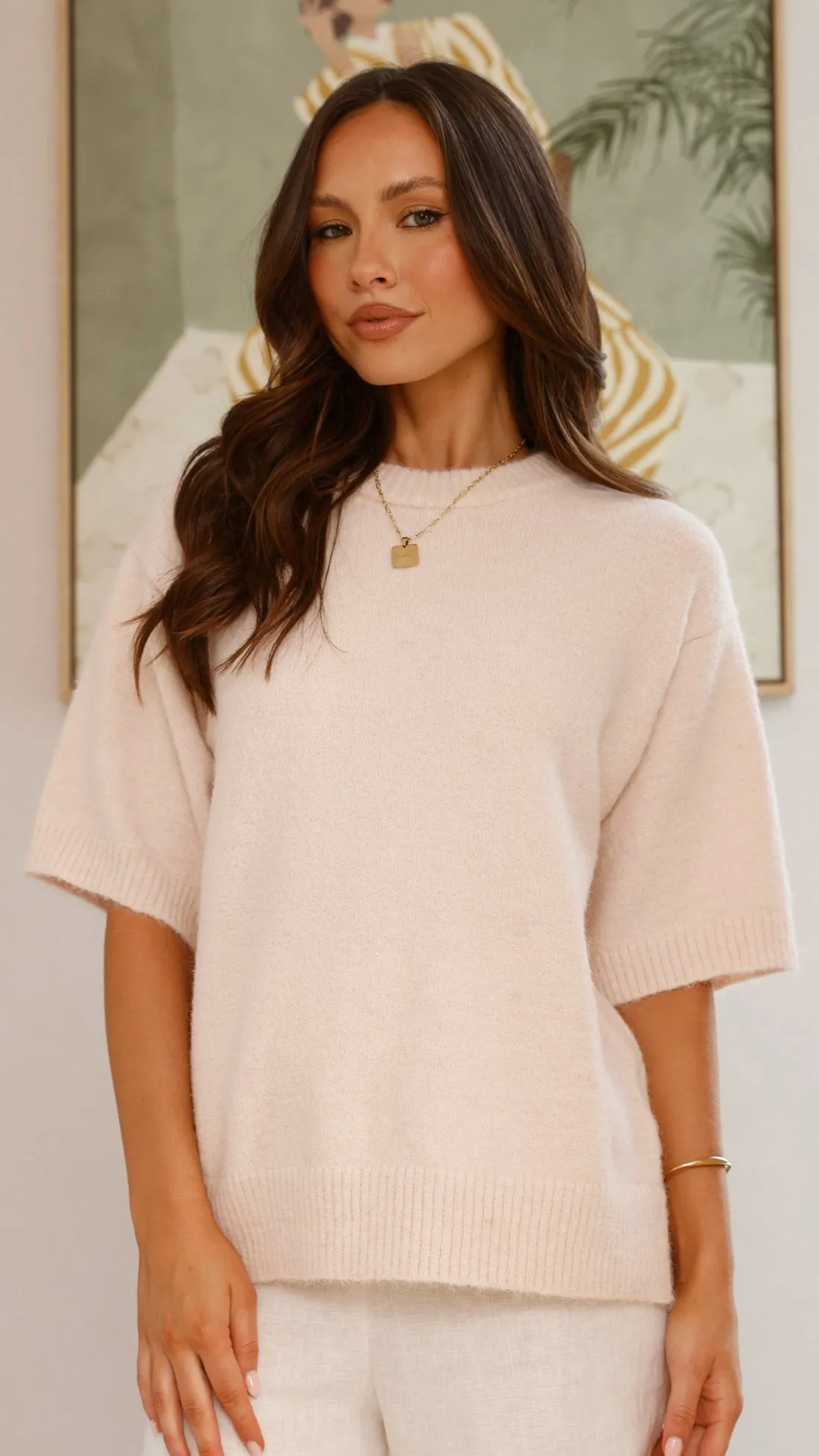 Chelsea Knit Tee - Cream