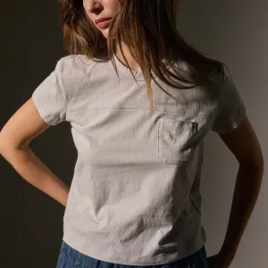 Cotton Linen Retro Pocket Tee - Salt