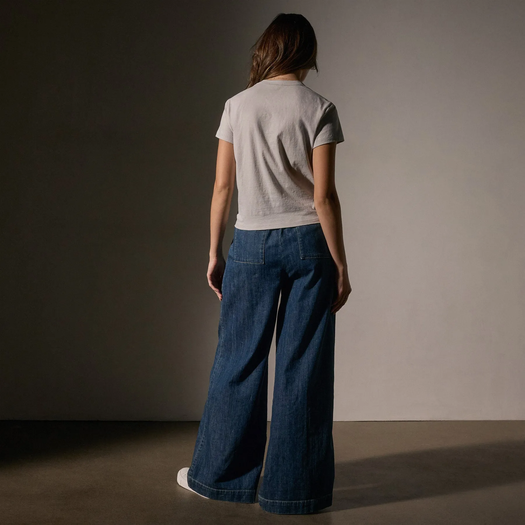 Cotton Linen Retro Pocket Tee - Salt
