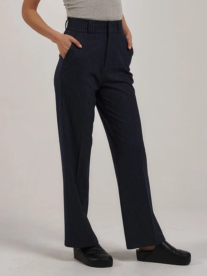 Danny Pinstripe Pant - Station Navy