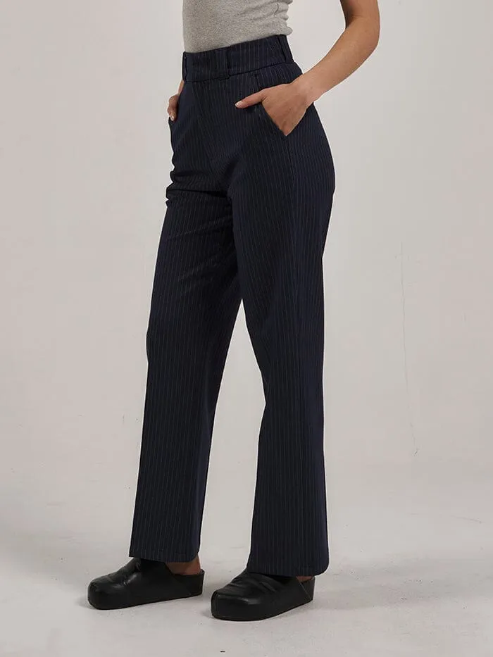 Danny Pinstripe Pant - Station Navy