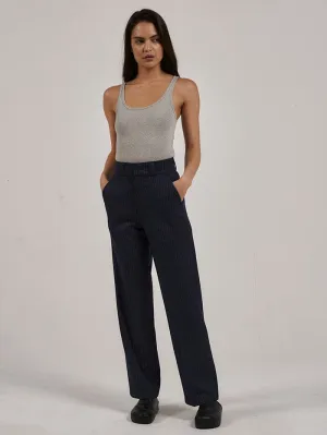 Danny Pinstripe Pant - Station Navy