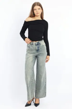 Denim Baggy Jeans Low Rise