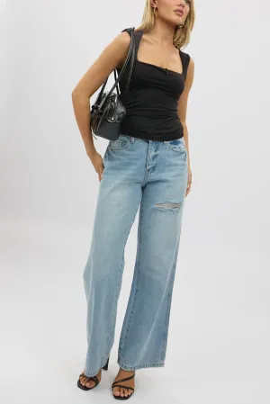 Denim Baggy Jeans Low Rise
