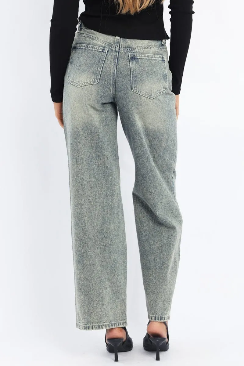Denim Baggy Jeans Low Rise