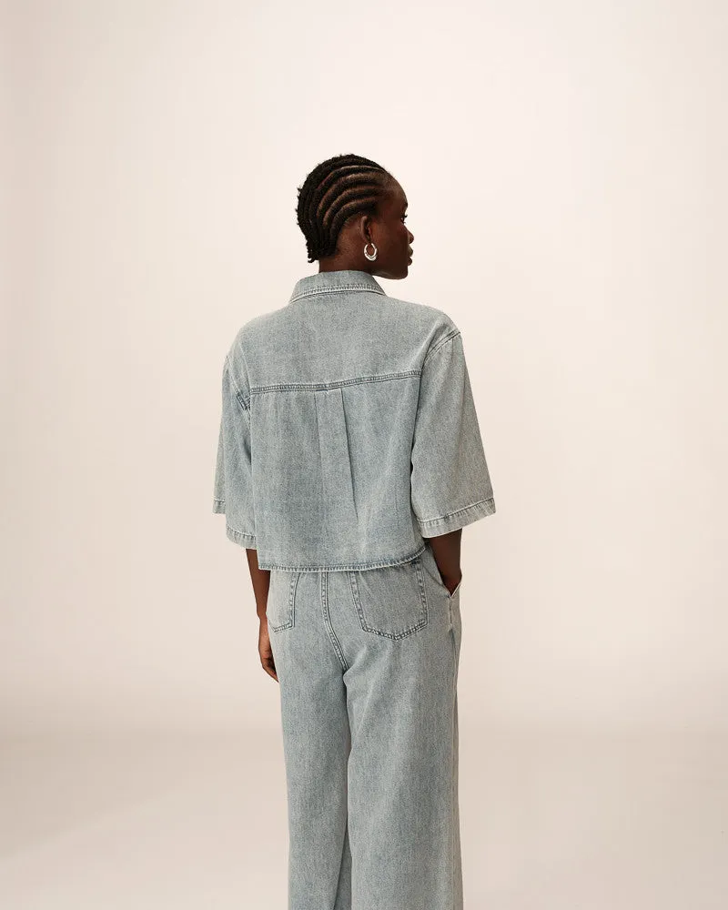 Denim Jacket Pomo Pomona Sky-Blue