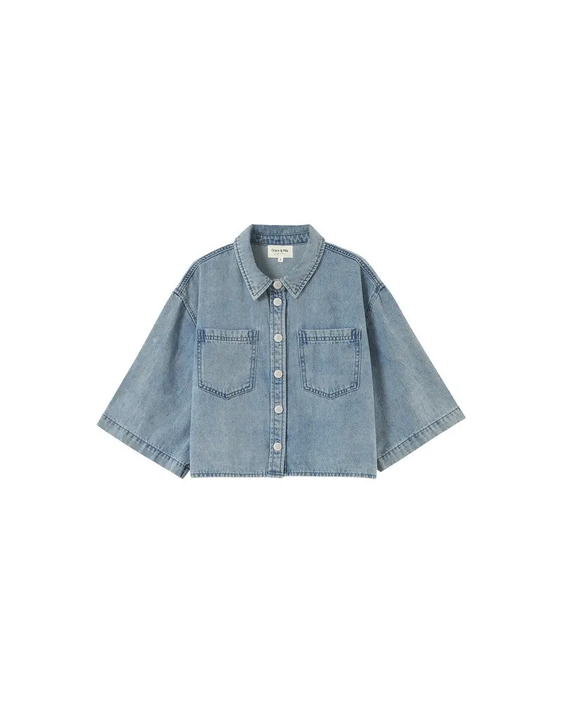 Denim Jacket Pomo Pomona Sky-Blue