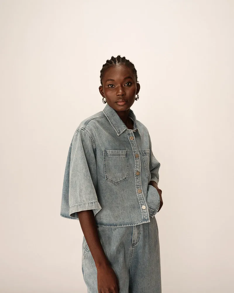 Denim Jacket Pomo Pomona Sky-Blue