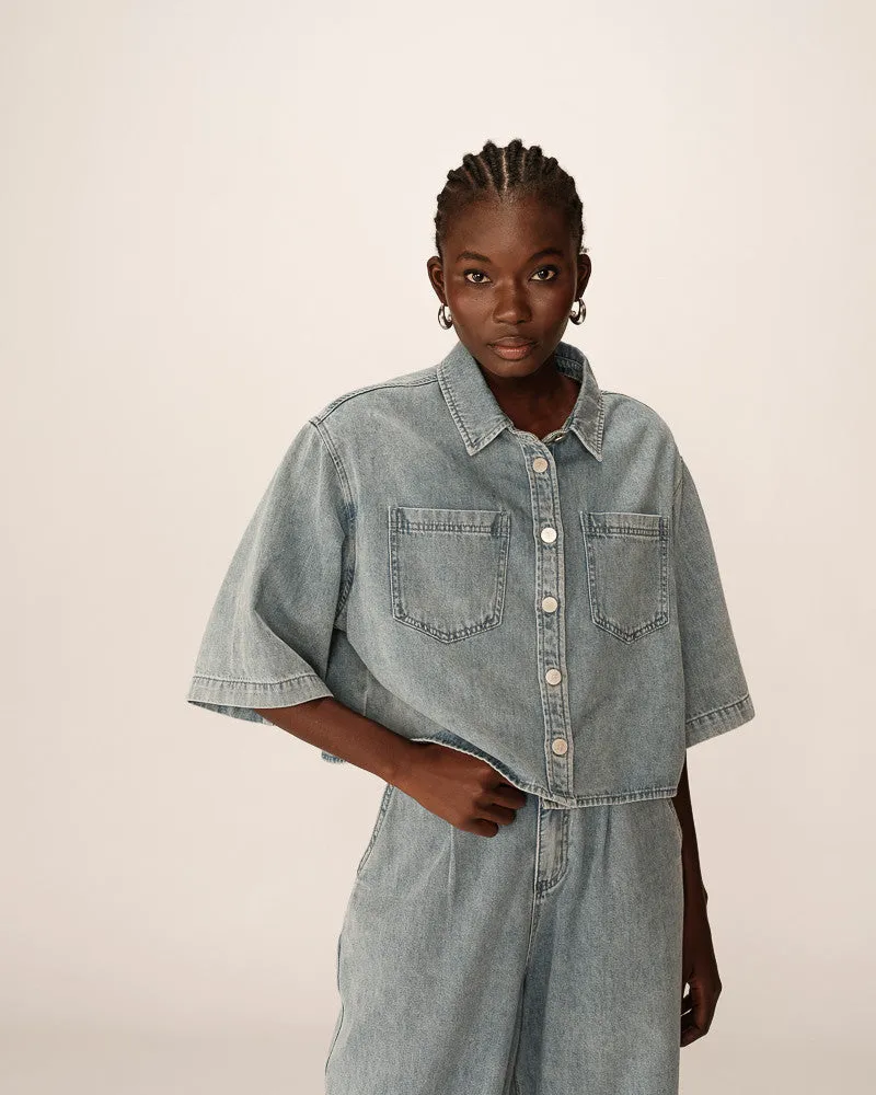 Denim Jacket Pomo Pomona Sky-Blue