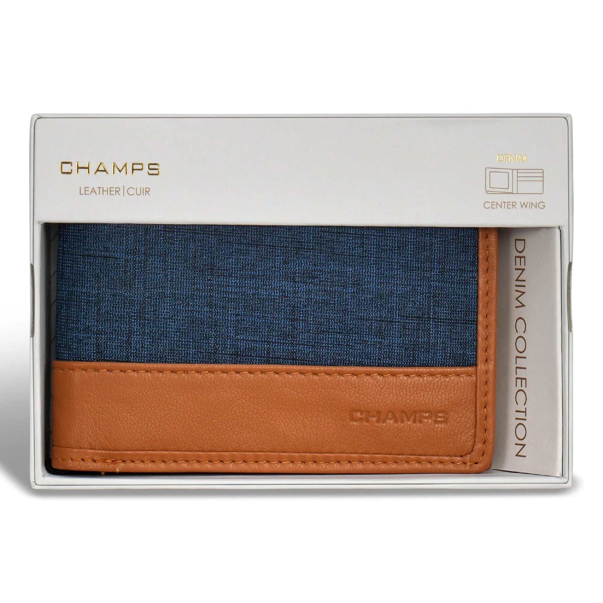 Denim / Leather Center Wing Wallet
