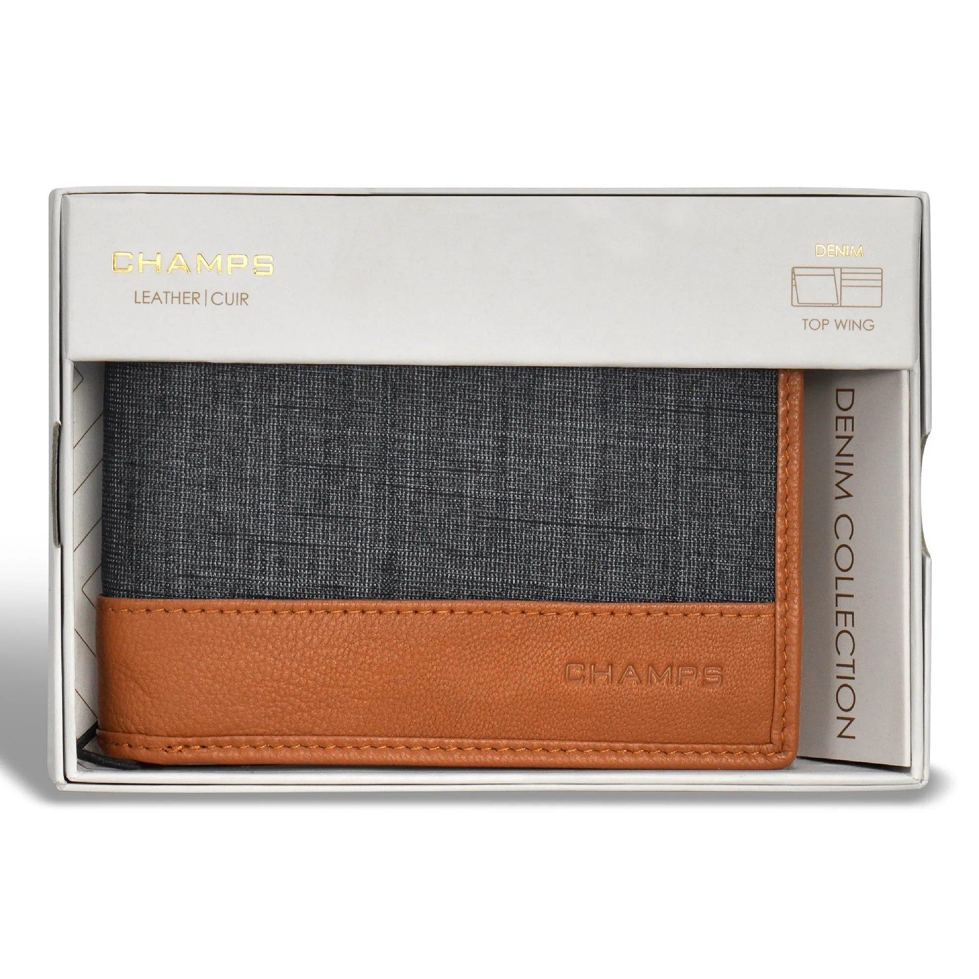 Denim / Leather Top Wing Wallet
