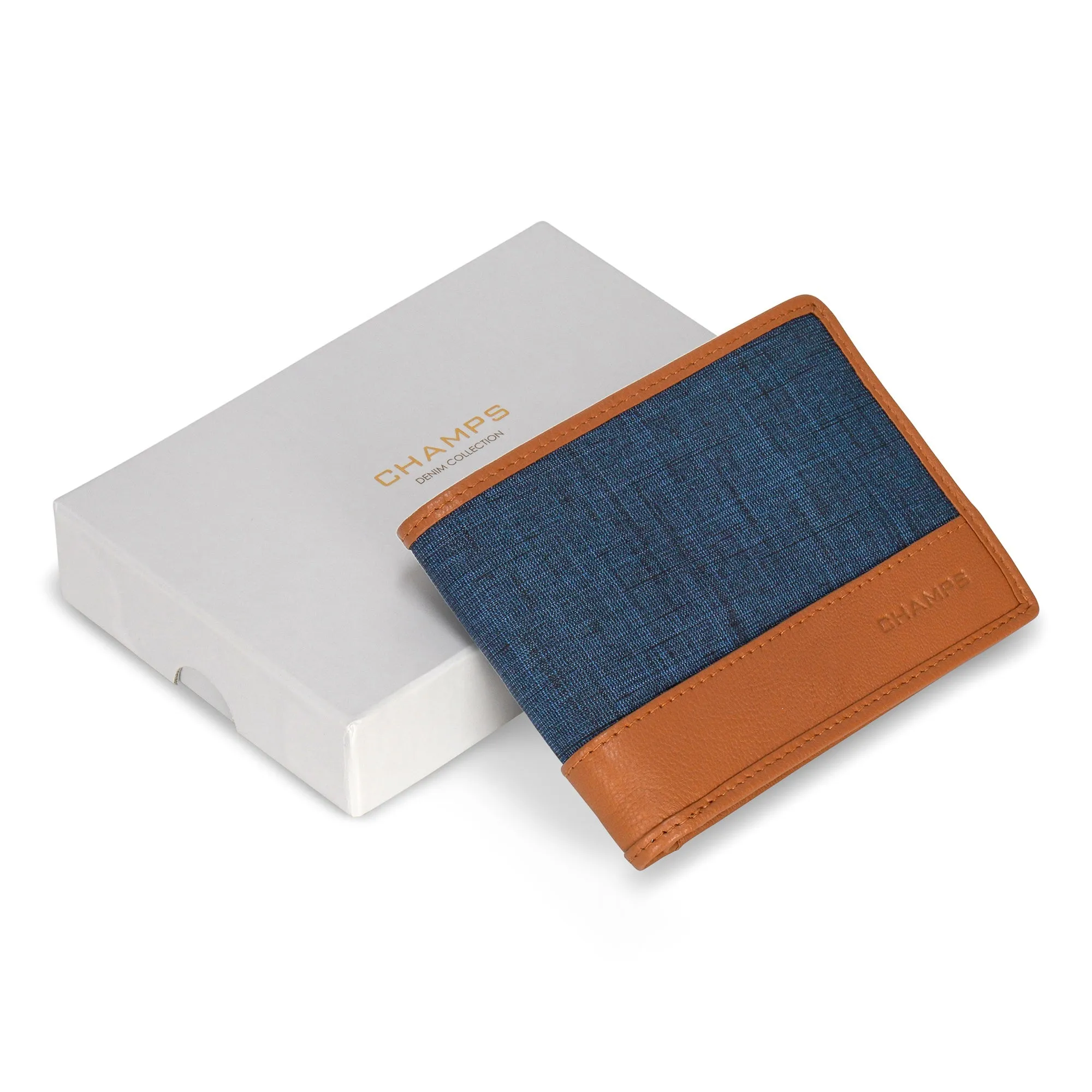 Denim / Leather Top Wing Wallet