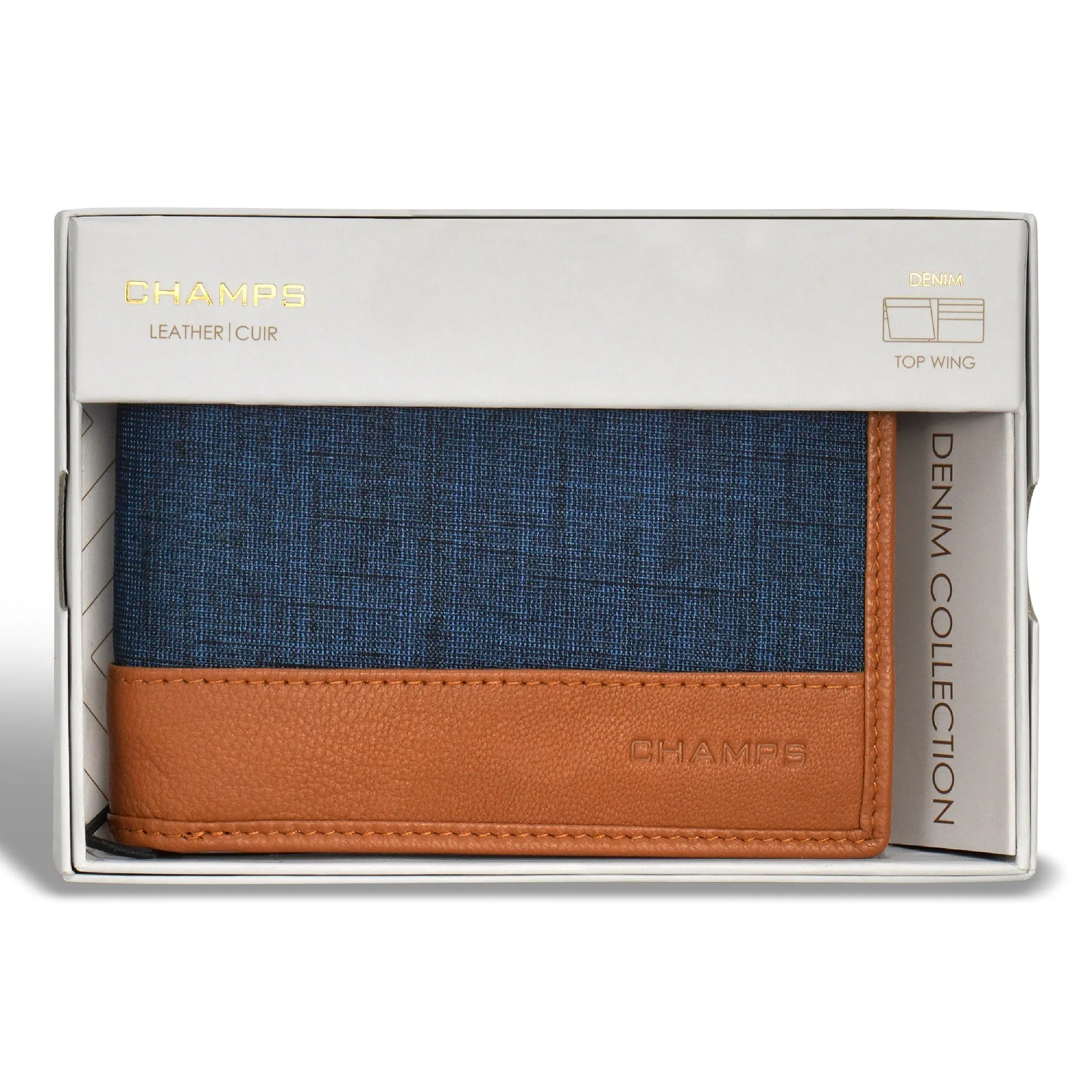 Denim / Leather Top Wing Wallet