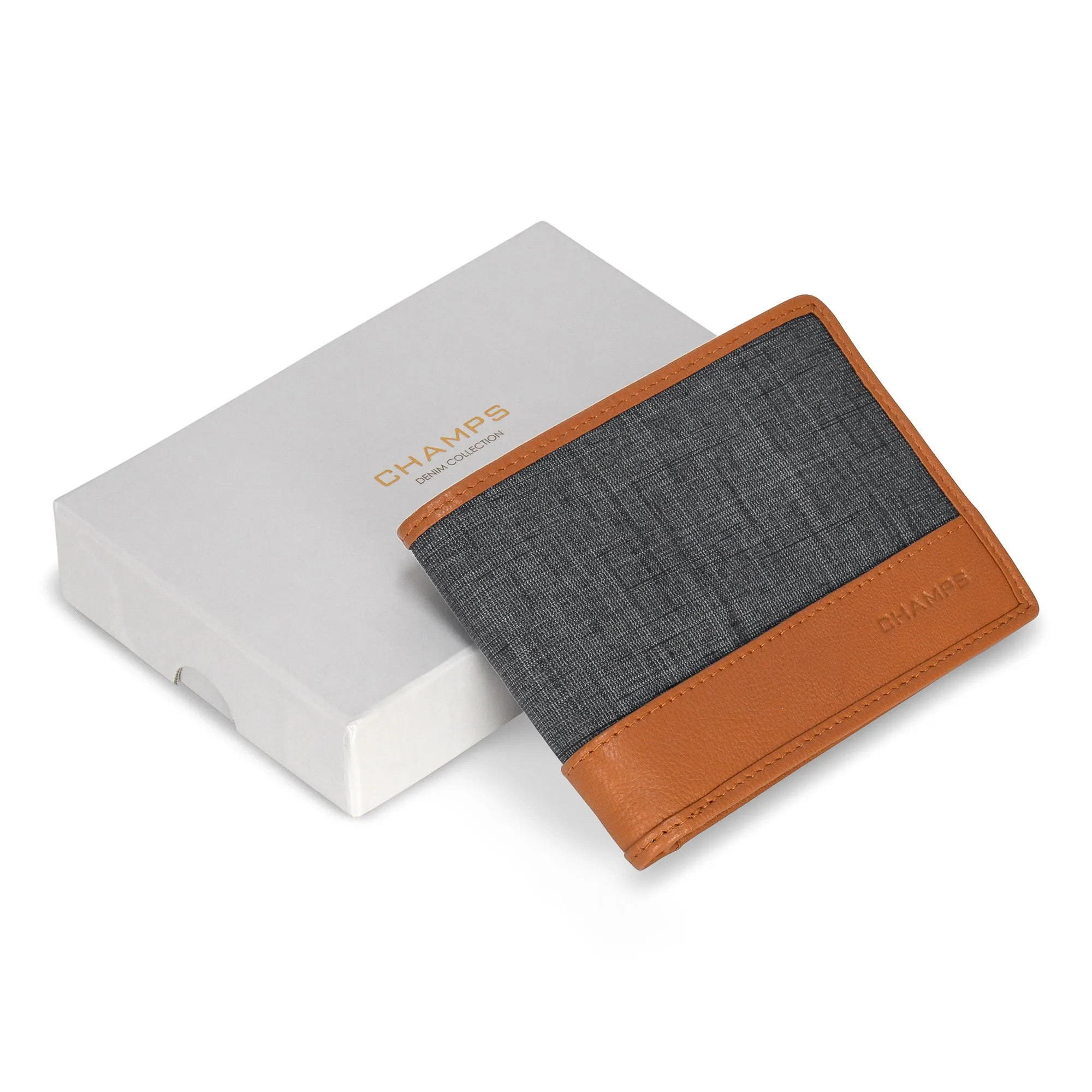 Denim / Leather Top Wing Wallet
