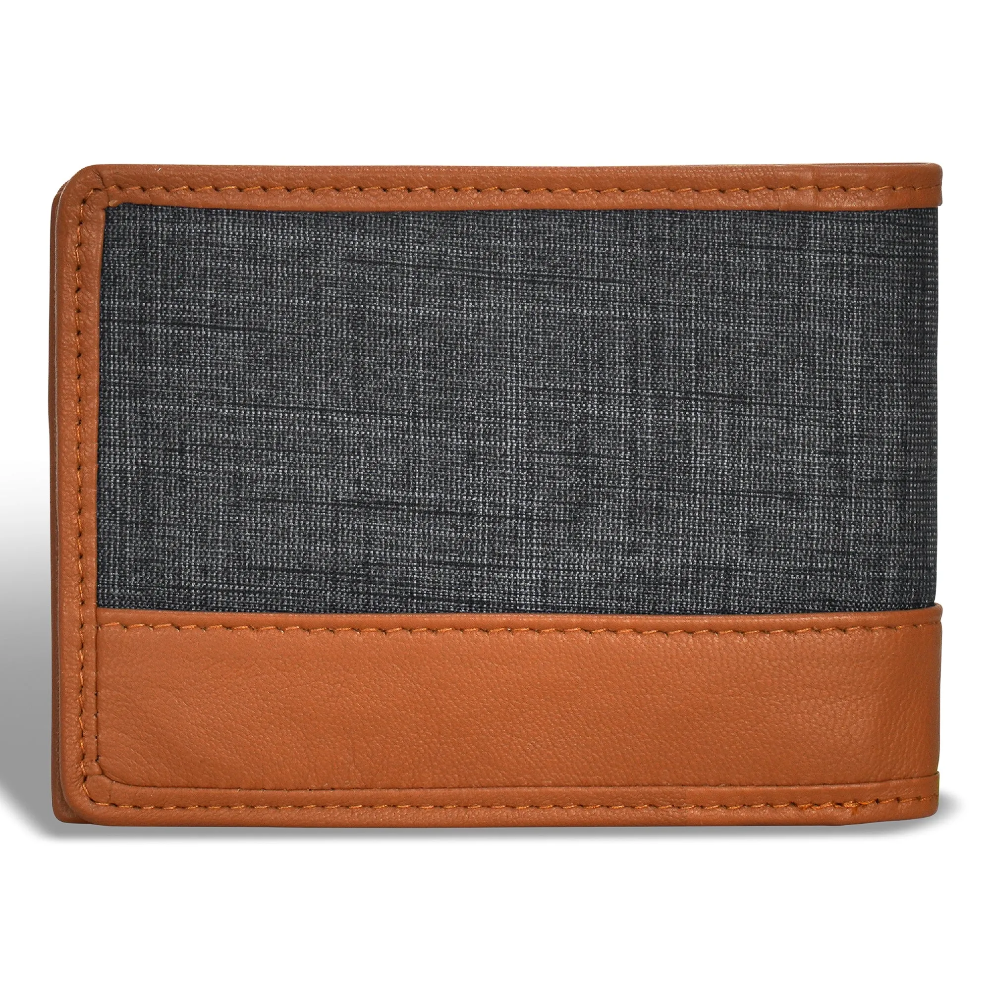 Denim / Leather Zip Around Wallet