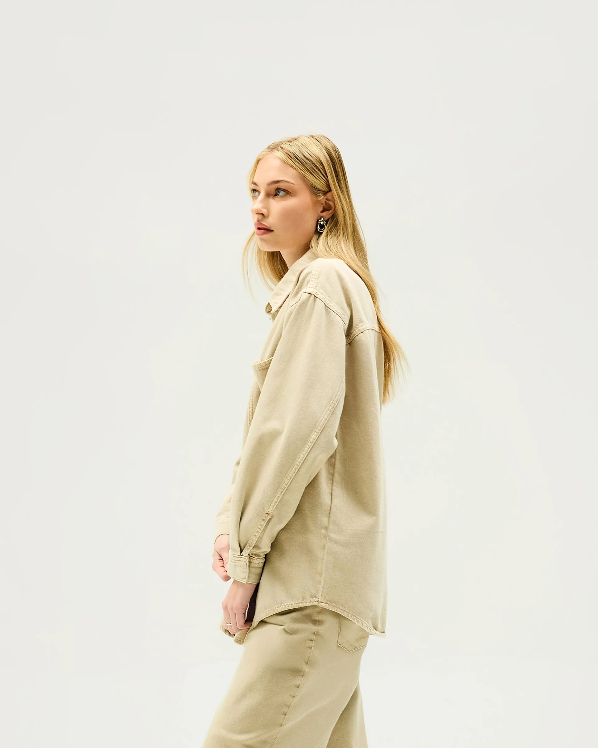 Denim Overshirt - Iced Latte