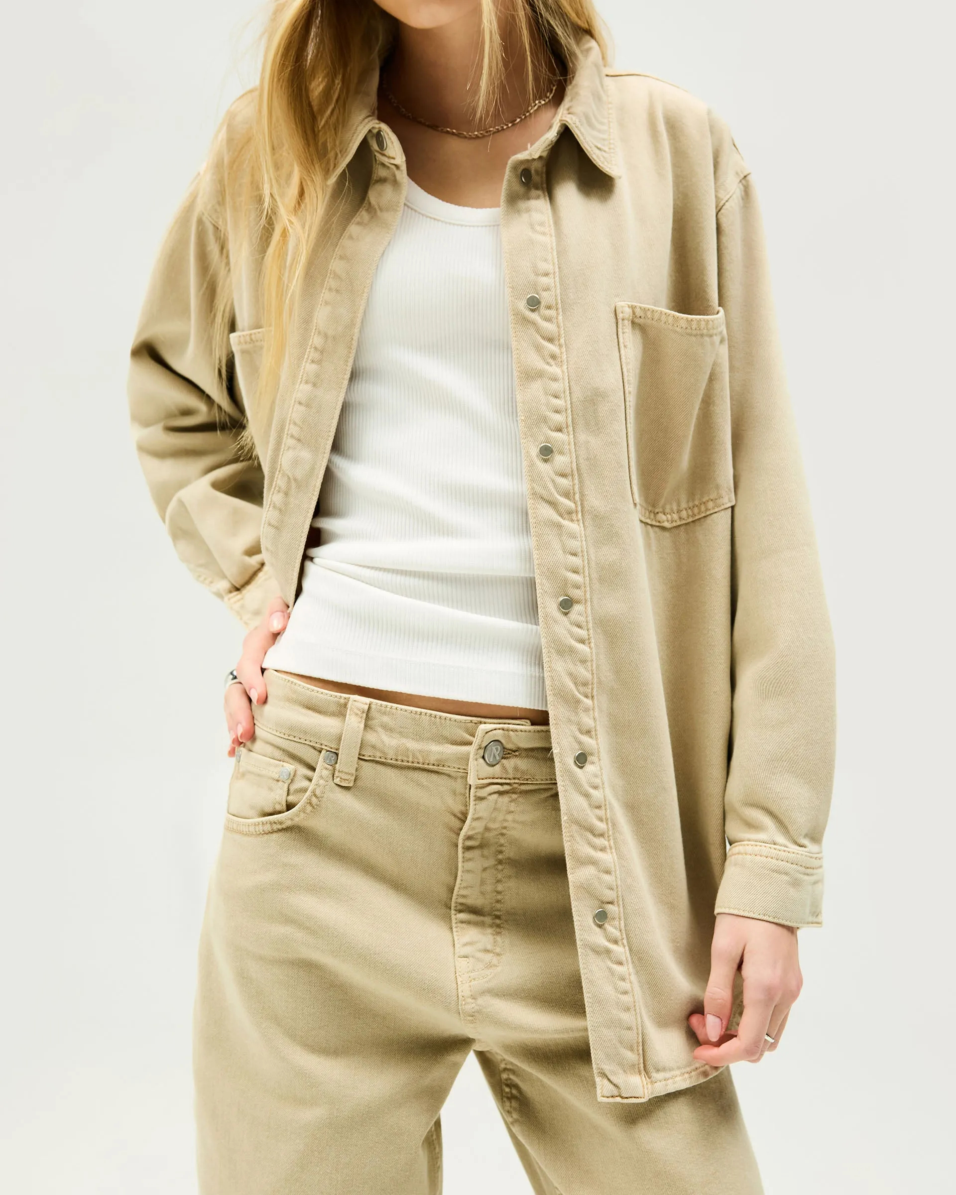 Denim Overshirt - Iced Latte