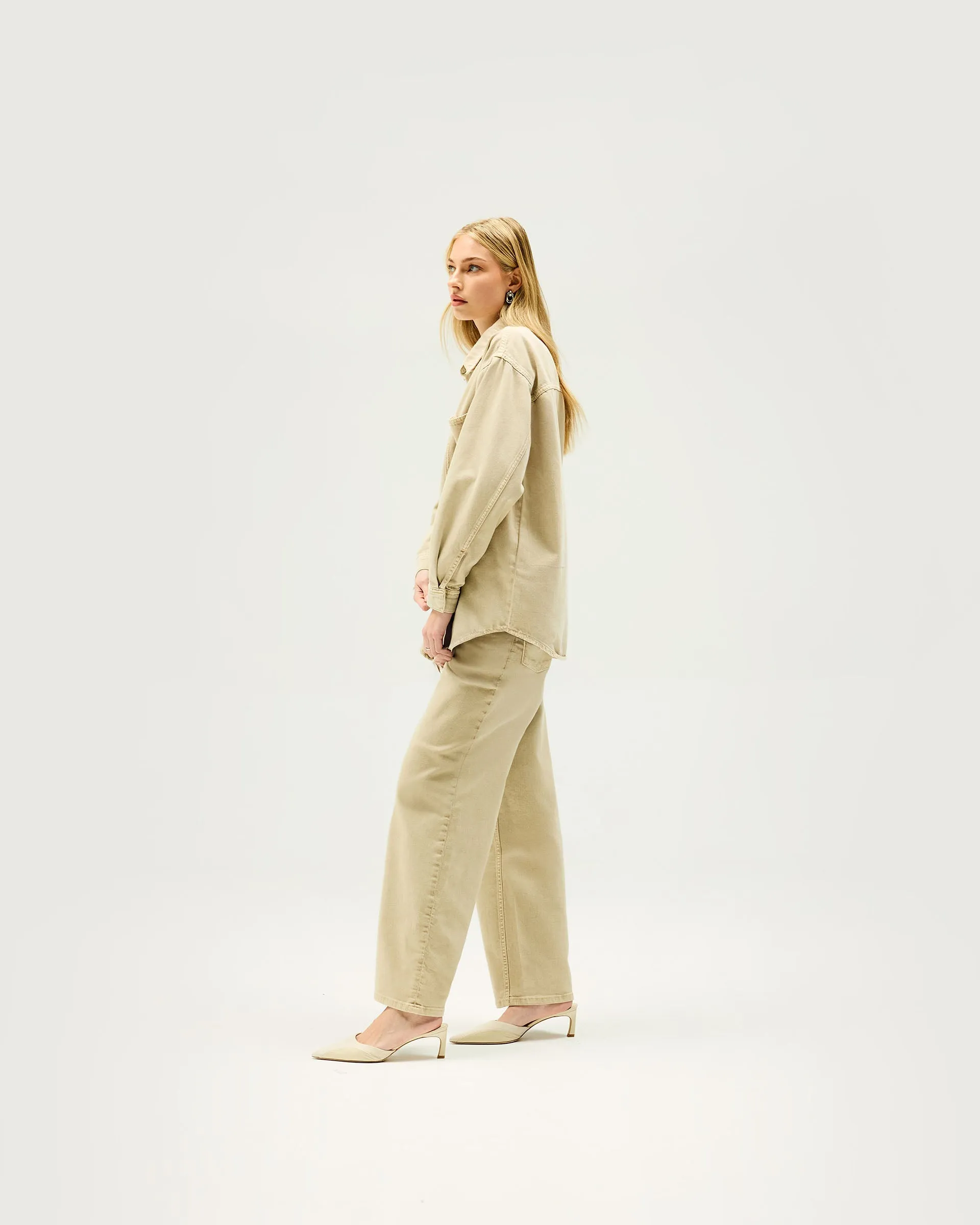 Denim Overshirt - Iced Latte
